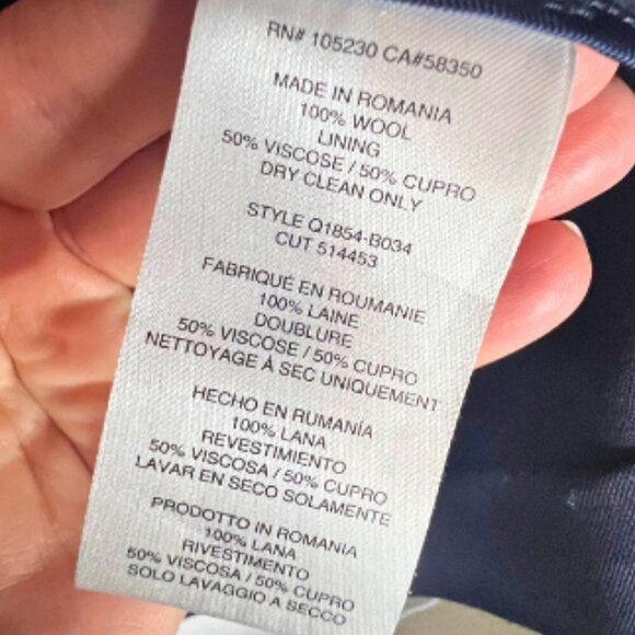 EQUIPMENT Ink Blue Garner Italian Wool Long Blazer Vest Size 6 - Picture 11 of 12